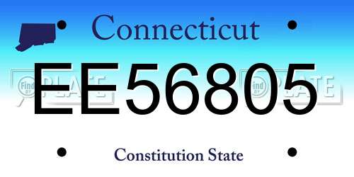 EE56805 Connecticut License Plate