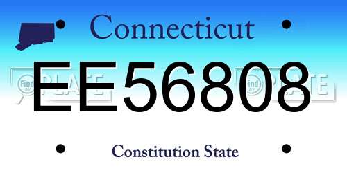 EE56808 Connecticut License Plate