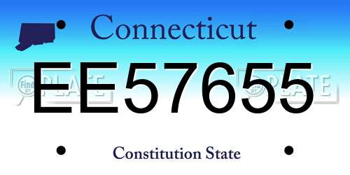 EE57655 Connecticut License Plate