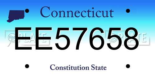 EE57658 Connecticut License Plate