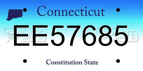 EE57685 Connecticut License Plate