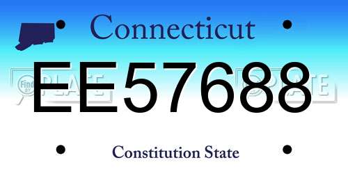 EE57688 Connecticut License Plate