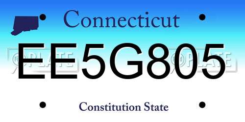 EE5G805 Connecticut License Plate
