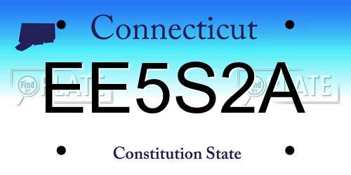 EE5S2A Connecticut License Plate