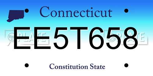 EE5T658 Connecticut License Plate