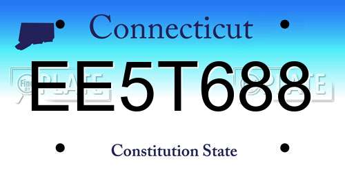 EE5T688 Connecticut License Plate