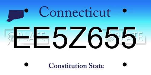 EE5Z655 Connecticut License Plate