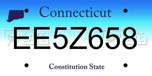EE5Z658 Connecticut License Plate