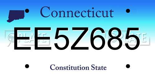 EE5Z685 Connecticut License Plate