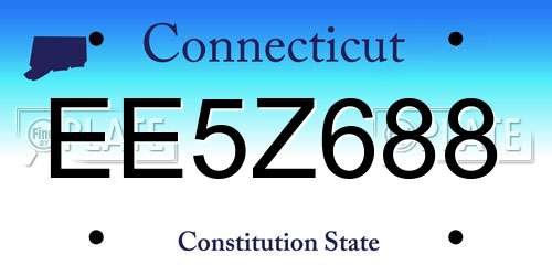 EE5Z688 Connecticut License Plate
