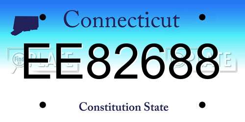 EE82688 Connecticut License Plate