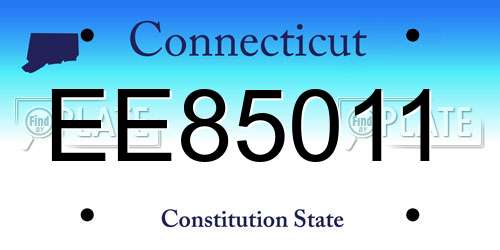 EE85011 Connecticut License Plate