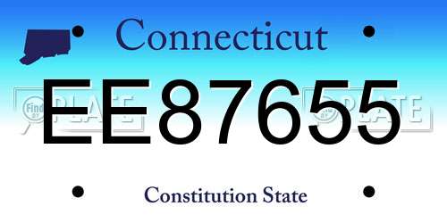 EE87655 Connecticut License Plate