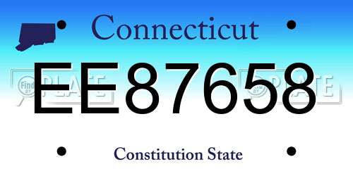 EE87658 Connecticut License Plate