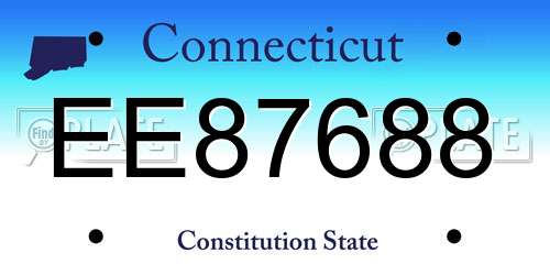 EE87688 Connecticut License Plate
