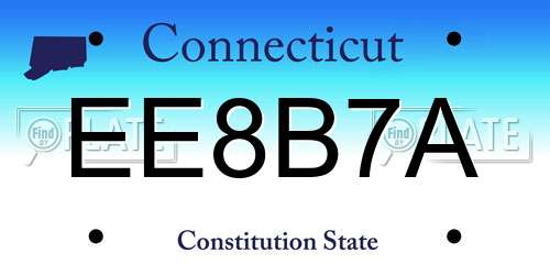 EE8B7A Connecticut License Plate