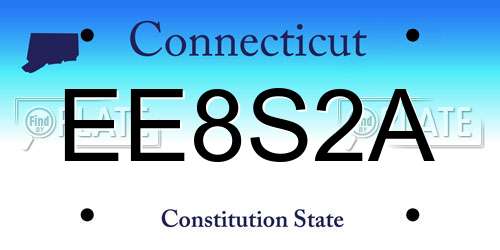 EE8S2A Connecticut License Plate