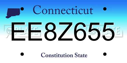 EE8Z655 Connecticut License Plate