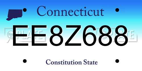 EE8Z688 Connecticut License Plate