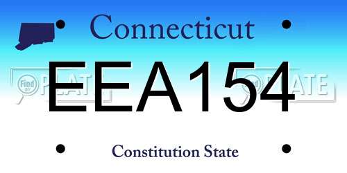 EEA154 Connecticut License Plate