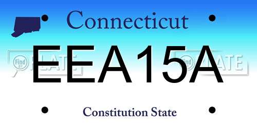 EEA15A Connecticut License Plate