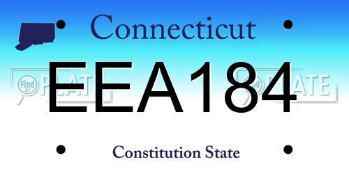 EEA184 Connecticut License Plate