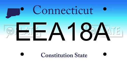 EEA18A Connecticut License Plate