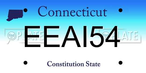 EEAI54 Connecticut License Plate