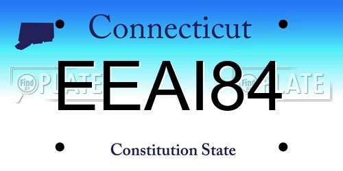 EEAI84 Connecticut License Plate