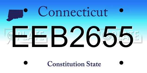 EEB2655 Connecticut License Plate