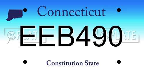EEB490 Connecticut License Plate