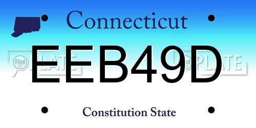 EEB49D Connecticut License Plate