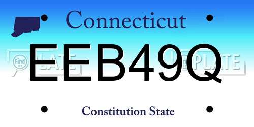 EEB49Q Connecticut License Plate