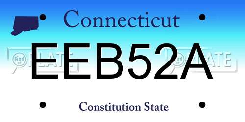 EEB52A Connecticut License Plate