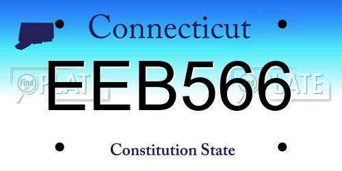 EEB566 Connecticut License Plate