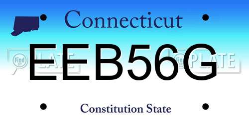 EEB56G Connecticut License Plate