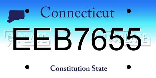 EEB7655 Connecticut License Plate