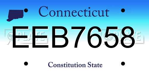 EEB7658 Connecticut License Plate