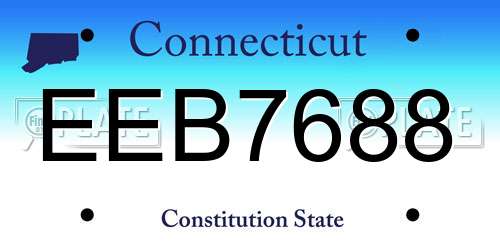 EEB7688 Connecticut License Plate