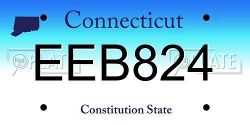 EEB824 Connecticut License Plate