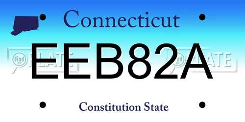 EEB82A Connecticut License Plate