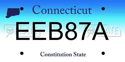 EEB87A Connecticut License Plate