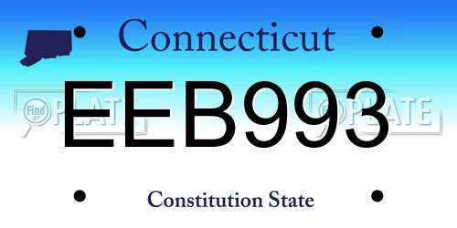 EEB993 Connecticut License Plate