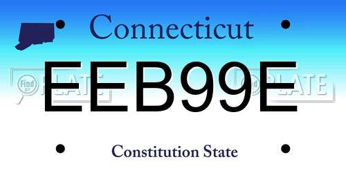 EEB99E Connecticut License Plate