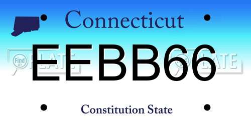 EEBB66 Connecticut License Plate