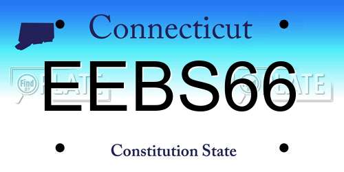 EEBS66 Connecticut License Plate
