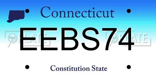 EEBS74 Connecticut License Plate