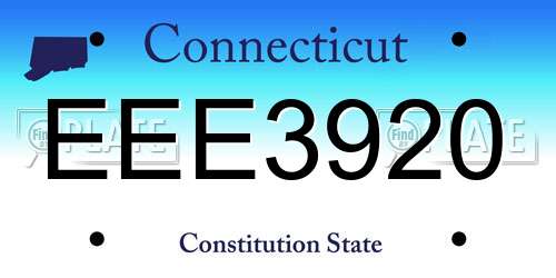 EEE3920 Connecticut License Plate