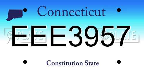 EEE3957 Connecticut License Plate