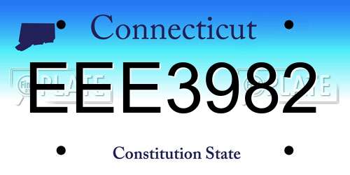 EEE3982 Connecticut License Plate